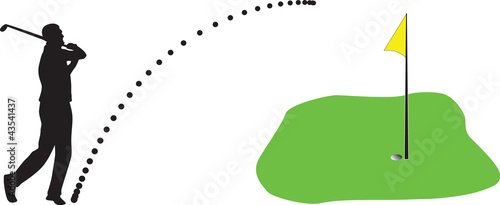 golf player silhouette vector
