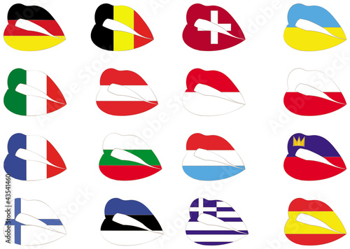 Lips on flags