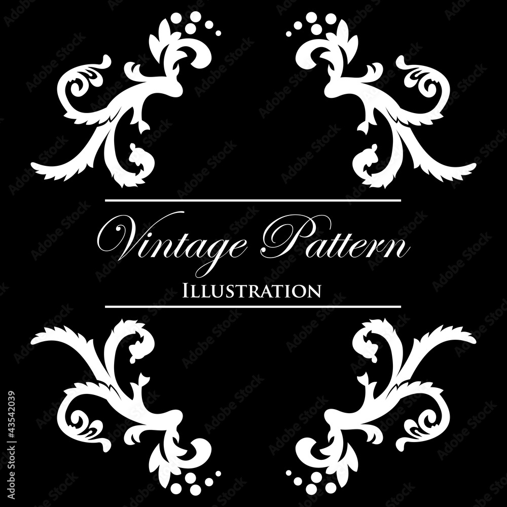 White vector frame on a black background White vector frame on a black background