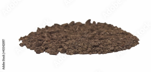 macro pile dirt isolated on white background