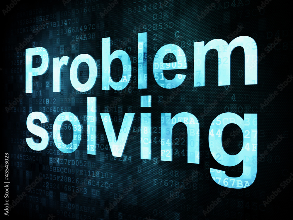 Obraz premium Life style concept: pixelated words Problem solving on digital s