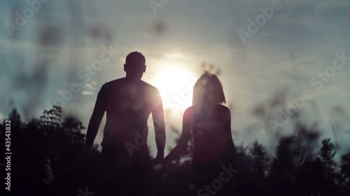 lovers while sunset