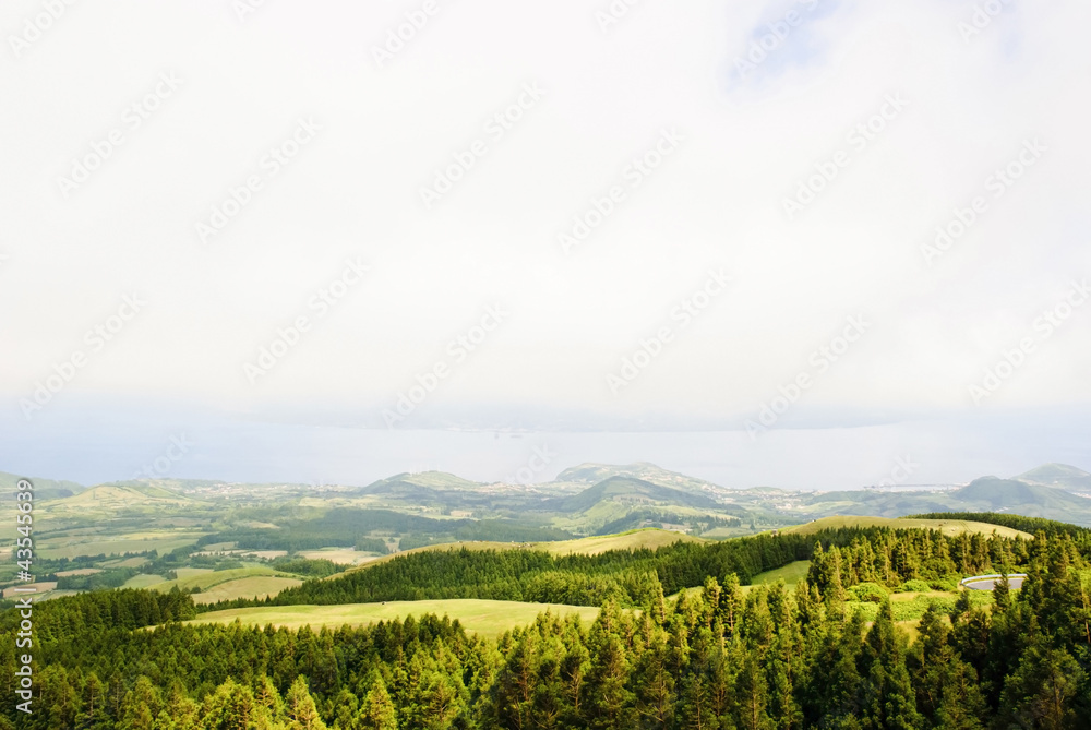 View over Faial island, Azores, Portugal