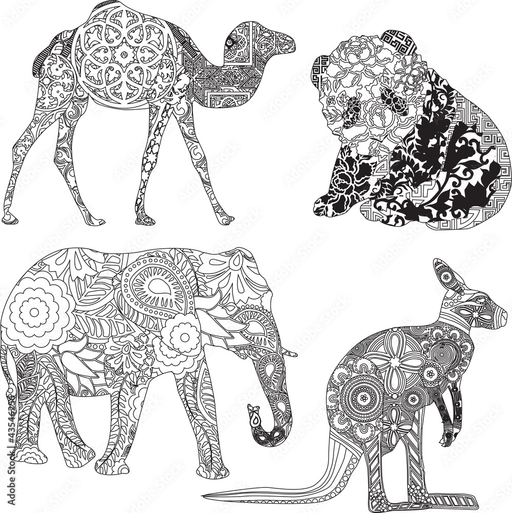 Obraz premium animals in the ornamentation