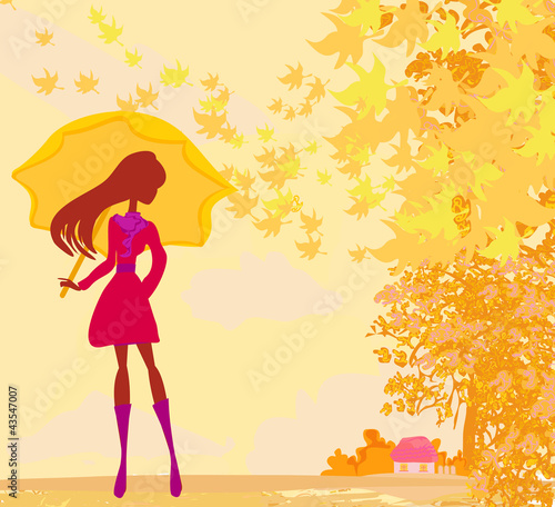 stylish woman with umbrella