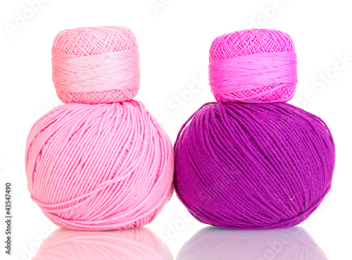 Knitting yarn isolated on white