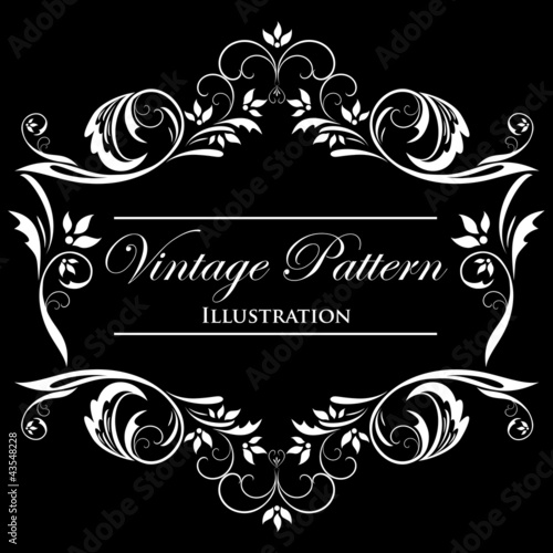 White vector frame on a black background