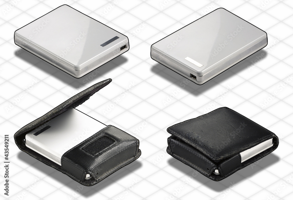 Isometric External Hard Disk Drive isolated with clipping path Isometric External Hard Disk Drive isolated with clipping path