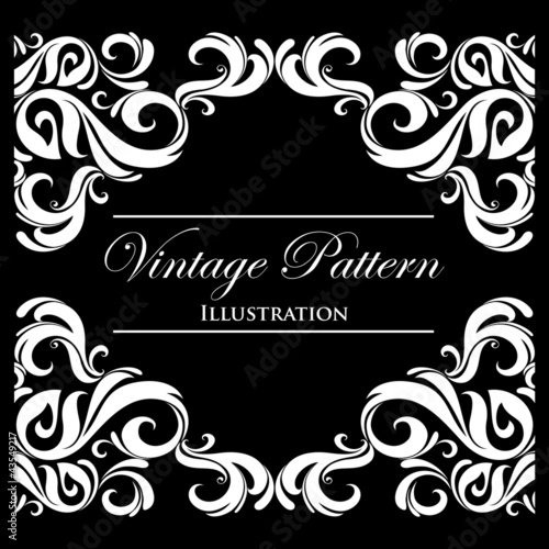 White vector frame on a black background