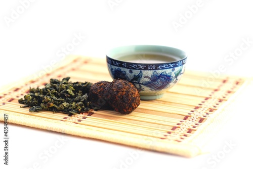 Obraz na płótnie Healthy green tea with cup w salonie