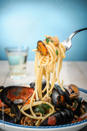 Spaghetti allo scoglio - spaghetti with mussels and clams