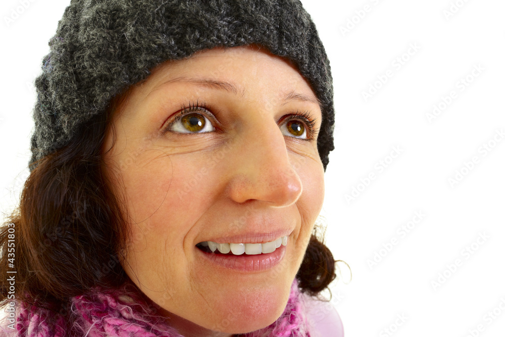 Young woman with wool cap Young woman with wool cap