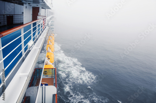 Empty deck and railing of beautiful cruise ship  © Pavel Losevsky