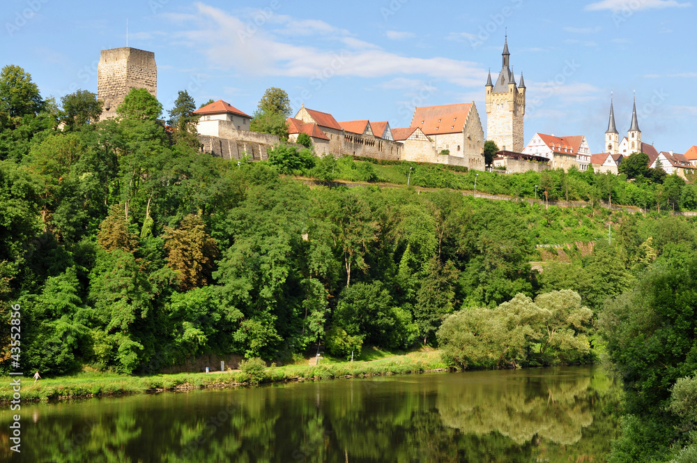 Obraz premium Neckar valley with spa Bad Wimpfen