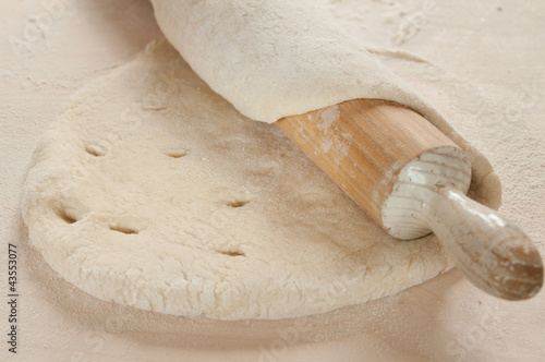 dough with rolling pin _ pasta con mattarello photo