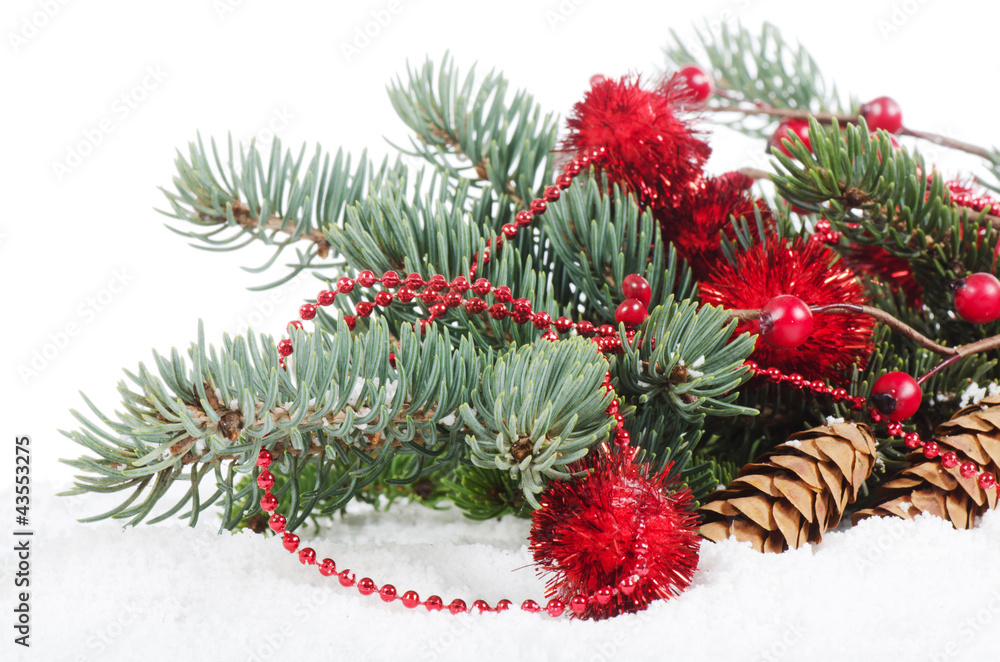 Christmas Decorations over white Christmas Decorations over white