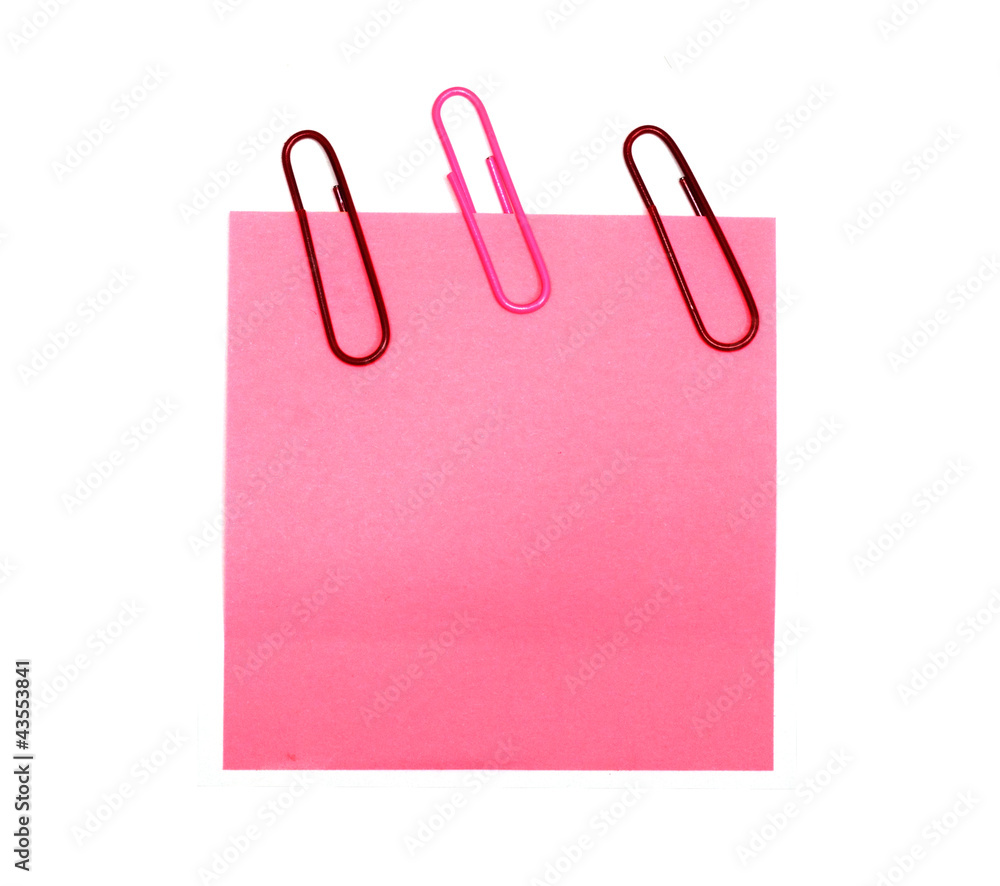 pink form with a clip on a white background pink form with a clip on a white background
