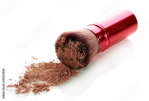 Obraz na plátne brush and blusher isolated on white
