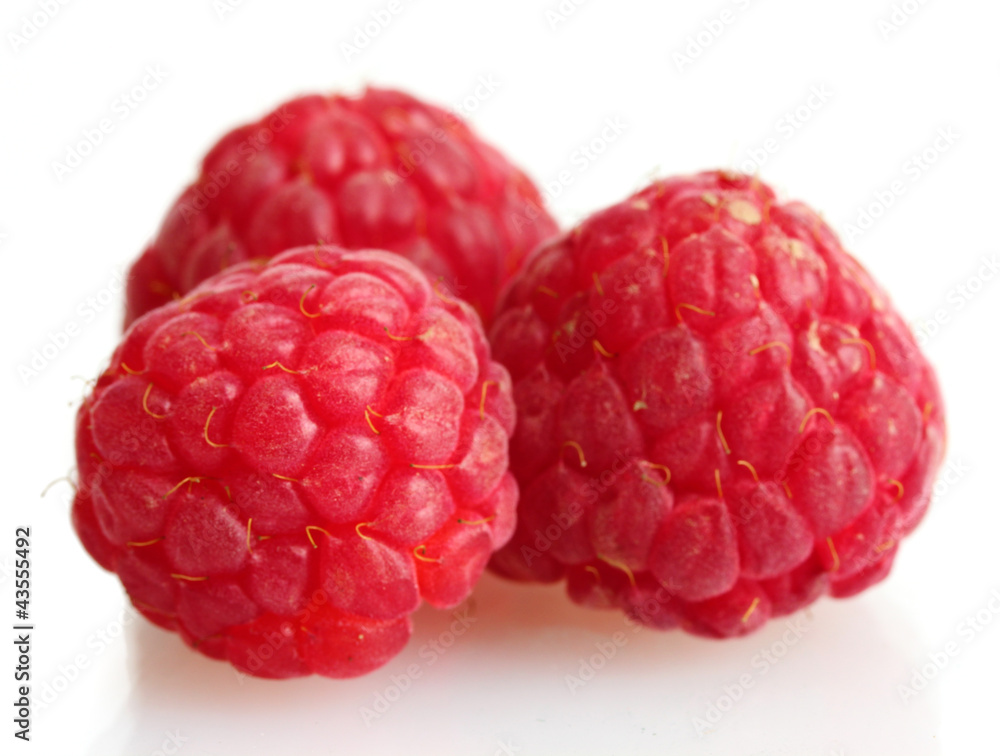 ripe raspberries isolated on white ripe raspberries isolated on white