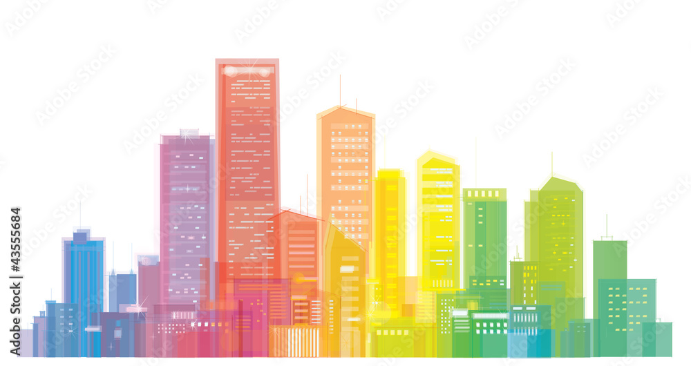 Vector of colorful city skyline