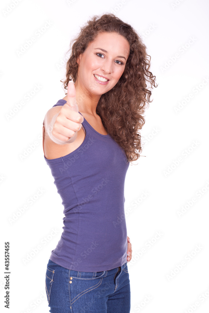 woman doing thumb up woman doing thumb up