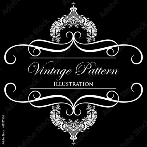 White vector frame on a black background