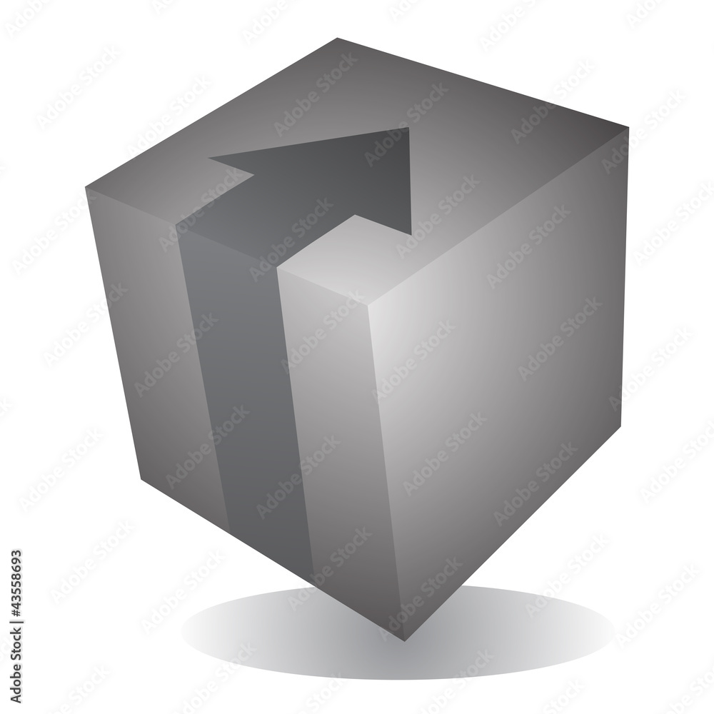 Fototapeta premium Cube arrow up