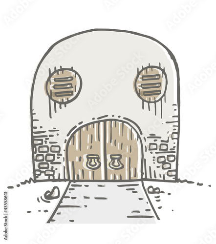 Vintage cartoon comic house