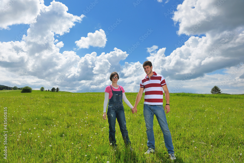 romantic young couple in love together outdoor romantic young couple in love together outdoor