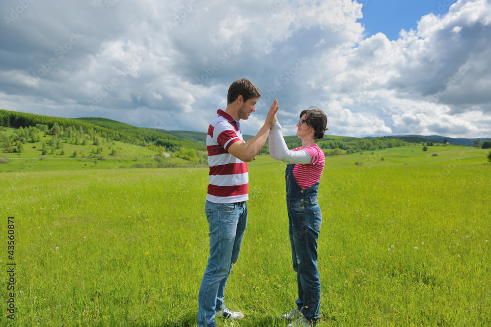 romantic young couple in love together outdoor romantic young couple in love together outdoor