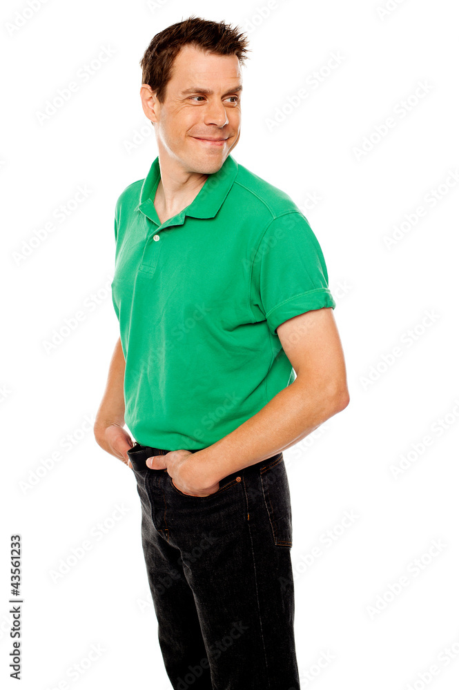 Handsome young man with hands in pocket Handsome young man with hands in pocket