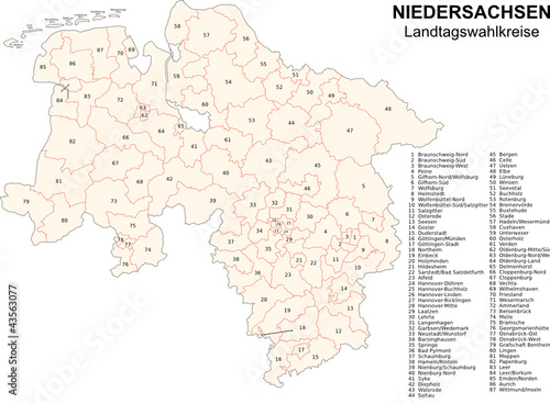 Niedersachsen, Landtagswahlkreise