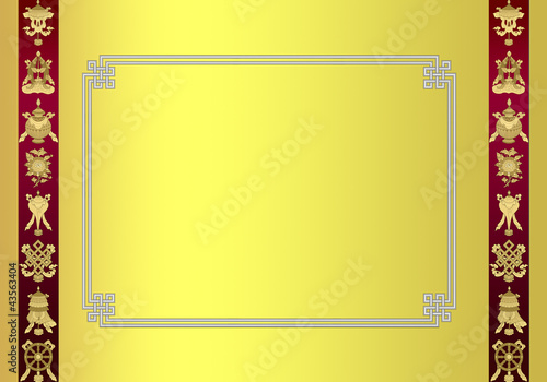Φωτογραφία tibetan Background with 8 auspicious symbols