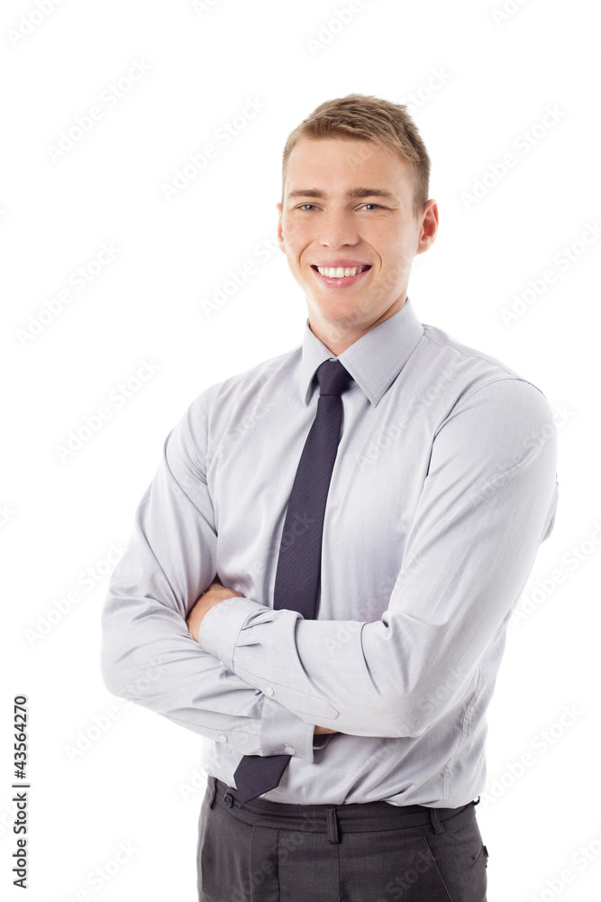 Businessman isolated on white smiling Businessman isolated on white smiling