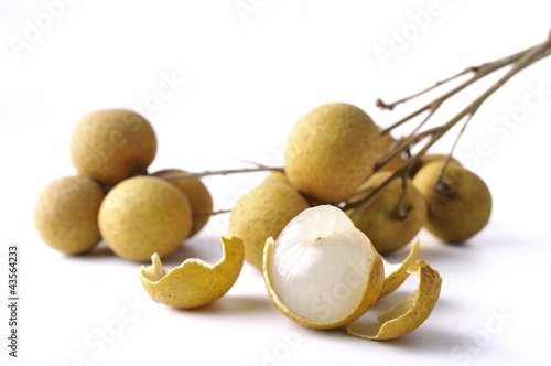 Longan fruit on white background