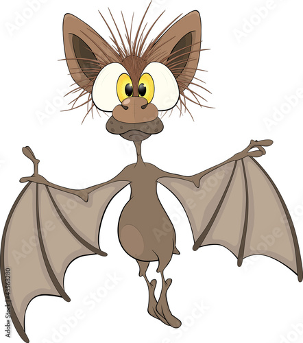 Little cheerful bat.Cartoon