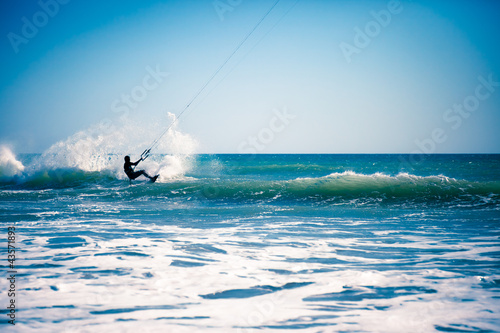 Kite surfing in waves. © Zai Aragon