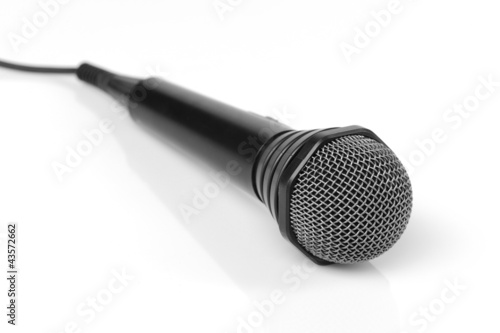 microphone with cable on a white background