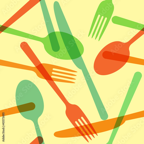 Colorful cutlery pattern