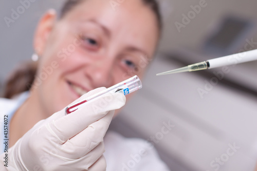 Micro pipette with blood