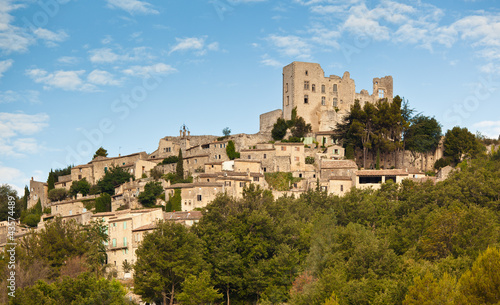 The hill top village of Lacoste in Provence photo