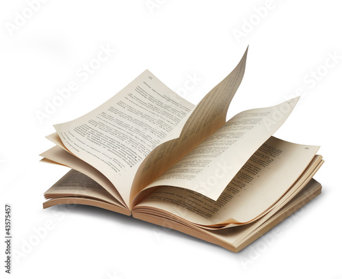 Book open pages riffling
