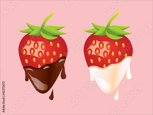 Two Strawberries - Сream and Сhocolate