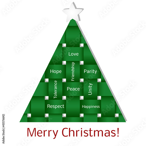 merry christmas card with words - albero di natale