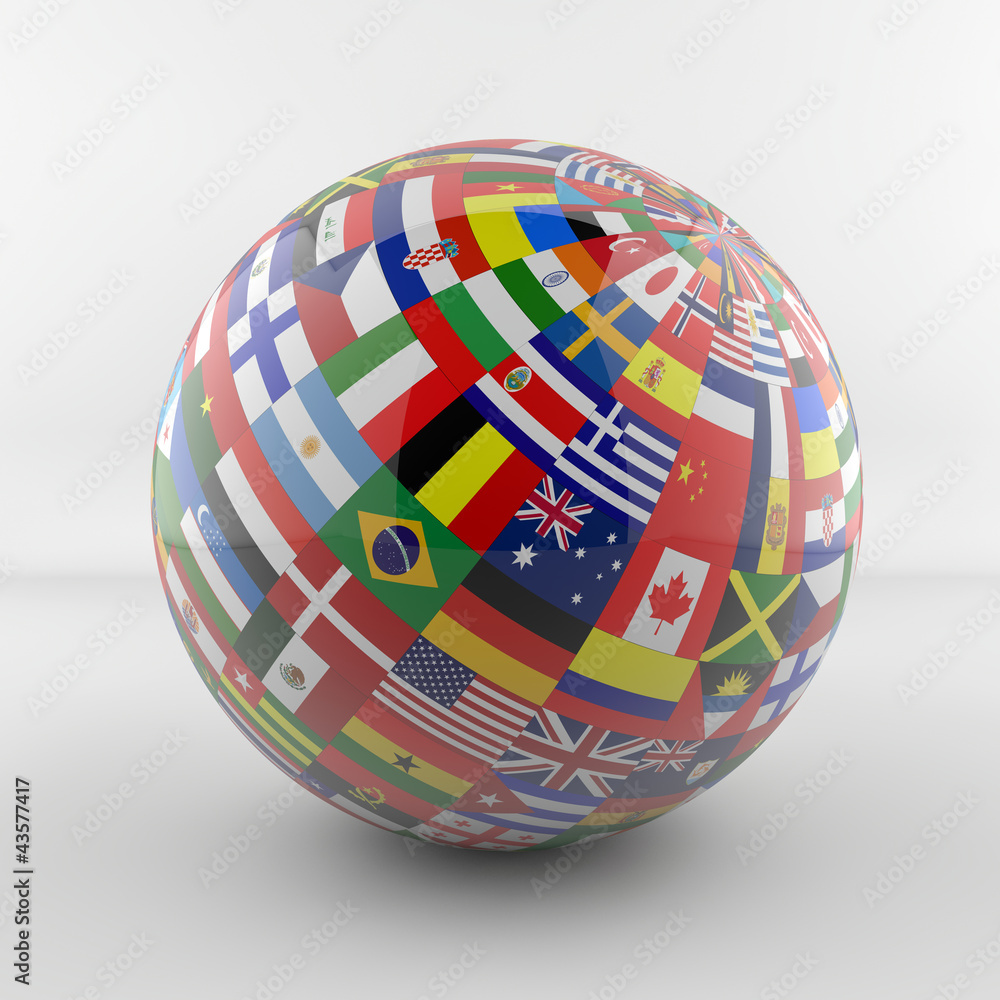 Flag Globe glossy new version Flag Globe glossy new version