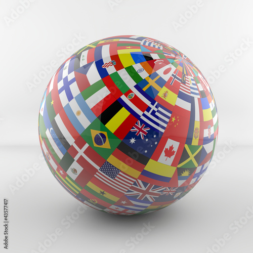 Flag Globe glossy new version