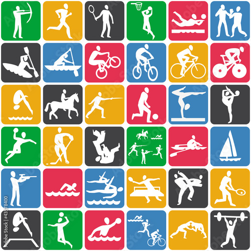 seamless pattern with sport icons