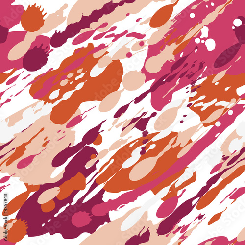 Seamless pink splash pattern. Vector illustration