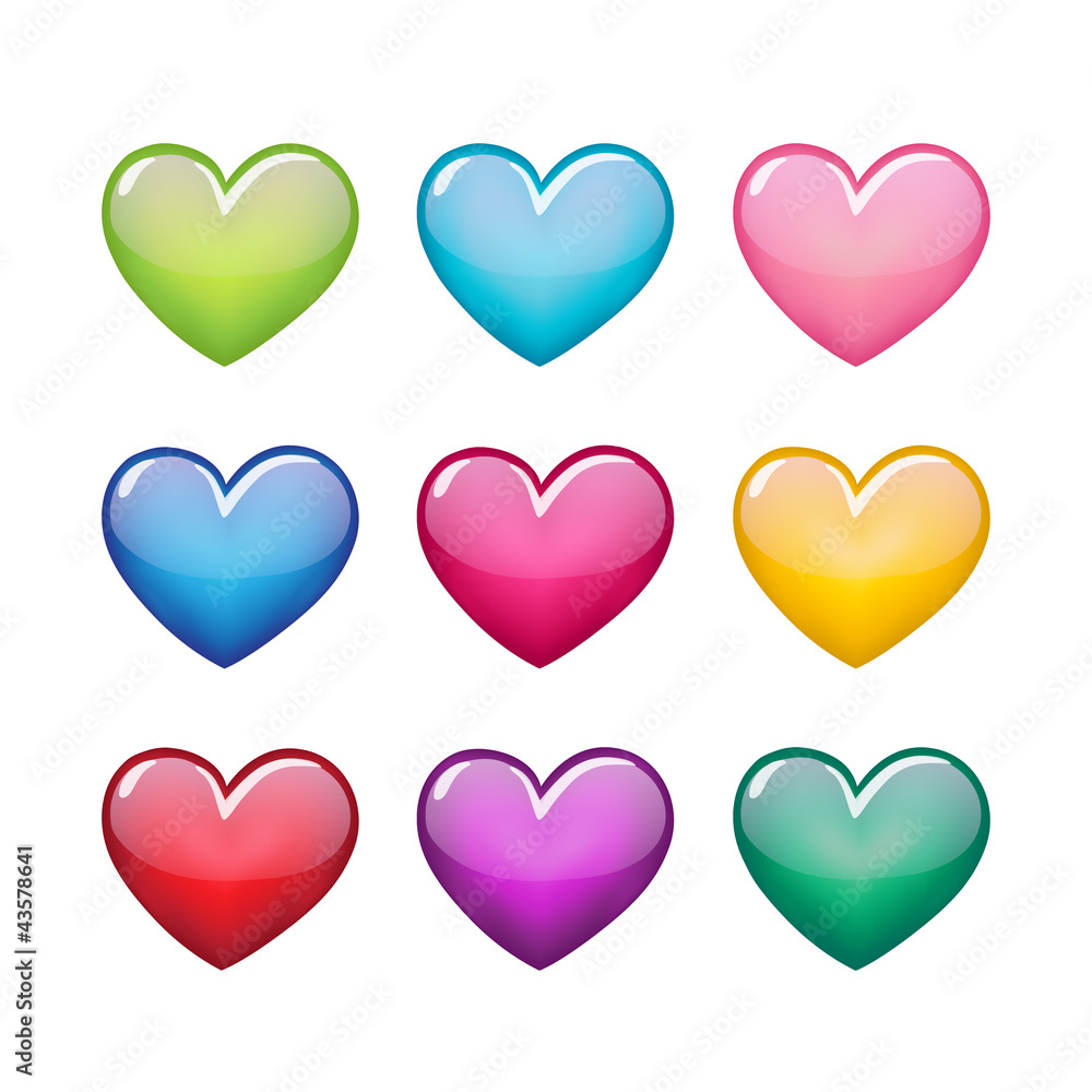 Color hearts. Vector