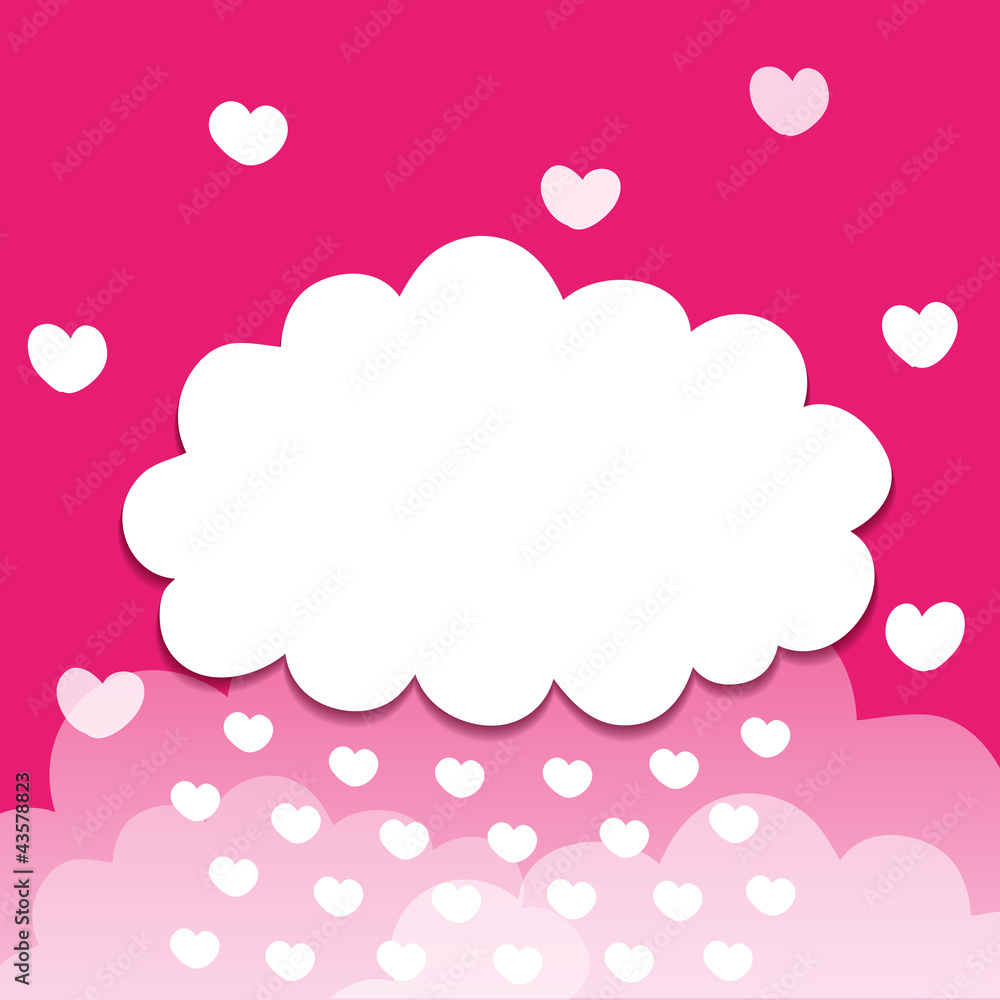 Pink hearts snowing background. Vector